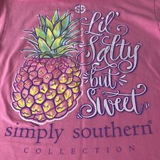 Camisa Feminina Simply Southern Manga Longa Rosa Tamanho Pequeno “Lil’ Salty But Sweet” comprar usado  Enviando para Brazil