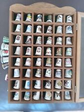 Collection Thimble Rack Glazed Display Case Cabinet 55 Thimbles Job Lot for sale  LUTON