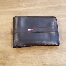 Billetera plegable de cuero negro para hombre Tommy Hilfiger segunda mano  Embacar hacia Argentina