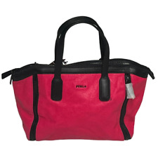 Furla Bowler bag, zipper closure,Top handle Bright Pink Textured leather Bag for sale  Shipping to South Africa
