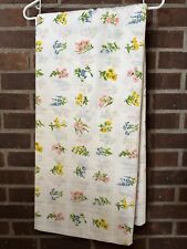 Used, VTG UTICA King FLAT SHEET  Wildflowers Window Pane Design SPRING Made In The USA for sale  Shipping to South Africa