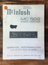 Mcintosh 502 amplifier for sale  Portland