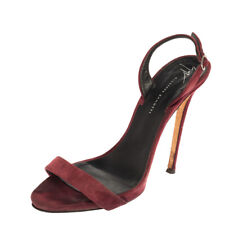 Giuseppe Zanotti Burgundy Suede  Slingback Sandals Size 41, used for sale  Shipping to South Africa