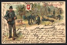 Lithographie schweizer soldate gebraucht kaufen  Berlin