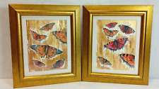 LYNN MEDLICOTT 'Butterflies' Set of 2 Mixed Media Original Art Paintings Framed for sale  Shipping to South Africa