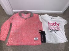 LadyBoss Fitness Sherpa Fleece Sweatshirt, T-shirt, and Protein Shake Shaker for sale  Shipping to South Africa