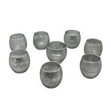 set of 7 candle holder gray clear craft indoor outdoor decor glass 2x2.25" READ, used for sale  Shipping to South Africa