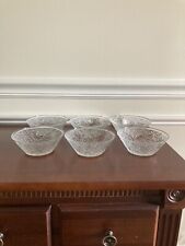 Anchor Hocking Sandwich Glass Daisy and Scroll Dessert Fruit Bowl Set of 6 for sale  Shipping to South Africa