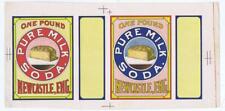 Pure Milk Soda  box tin proof label  Newcastle England loaf of bread, used for sale  Lancaster