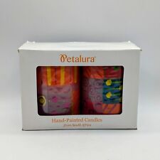 2 velas Petalura pintadas à mão coloridas África do Sul multicoloridas 50 horas NOVO comprar usado  Enviando para Brazil