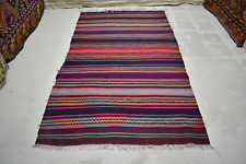 Used, Multicolor Turkish Kilim Rug, 4.6x7.8ft, Old Geometric Handmade Rug, Hall Rug, for sale  Shipping to South Africa