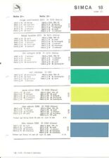 Simca Glasurite Color Card No. 18 6 1979 Nuance Color Chart Brochure Colors for sale  Shipping to South Africa