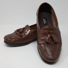 Zapatos mocasín de cuero borla marrón Hush Puppies para hombre 9,5 W de ancho San Remo 19117, usado segunda mano  Embacar hacia Argentina