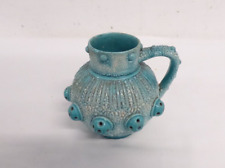 Zsolnay Pecs Pottery Jug Hungarian Blue Turquoise Majolica Vase Height 13cm for sale  Shipping to South Africa