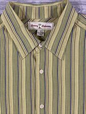 Tommy Bahama Men’s Long Sleeve Button Vertical Stripe Green 100% Cotton Size L, käytetty myynnissä  Leverans till Finland