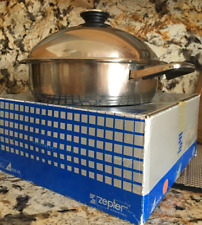 ZEPTER ITALY 10in PAN ROASTER W/DOMED LID THERMO CONTROL 18/10 SS HYGENIC, W/BOX for sale  Shipping to South Africa