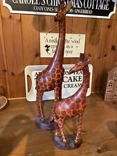 Pair wooden giraffes for sale  FERRYHILL