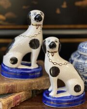 Stunning Rare 19C English Staffordshire Spaniel Royal Hunt Mantle Dog Pair 4.75” for sale  Shipping to South Africa