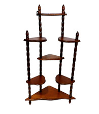 5-Tier, 7 Shelf - Wood Wooden Spindle Curio Knick Knack Hanging Corner Wall for sale  Shipping to South Africa