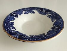Willow Pattern By Burleigh Pin Dish Blue and White with Gold Rim, used for sale  LLANELLI