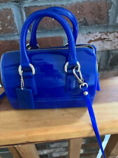 Mini bolsa de doces Furla Itália ouro azul borracha vinil bolsa clássica  comprar usado  Enviando para Brazil