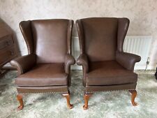 pair wing armchairs for sale  SHREWSBURY