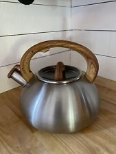 BRANDANI Whistling Tea Kettle Faux Wood Stainless Steel Kitchenware Series, used for sale  Shipping to South Africa
