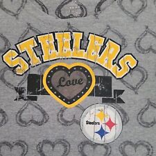 Camiseta/meia camisa feminina Pittsburgh Steelers tamanho XL-cinza com logotipo Hearts LOVE comprar usado  Enviando para Brazil