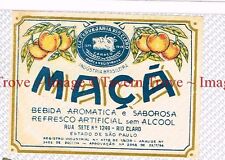 1930s BRASIL Caracu Cervejaria Rio Claro MACA versão 1 etiqueta comprar usado  Enviando para Brazil