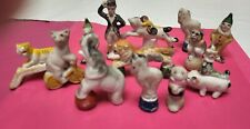 Vintage bisque poreclain circus cake toppers 13 pieces  for sale  Shipping to South Africa