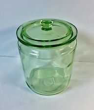 Vintage Green Depression Uranium Glass Canister with Lid - 6 3/8" High for sale  Wilmington