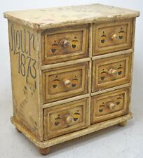 Caja de almacenamiento vintage de madera de 6 cajones original antigua pintada a mano segunda mano  Embacar hacia Argentina