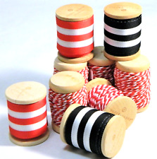 Bakers Twine & Striped Ribbon on Wood Spools Lot 9 for sale  Shipping to South Africa