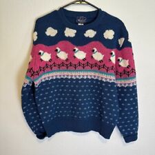 Suéter de oveja Woolrich - mediano/grande vintage lana azul y rosa para mujer segunda mano  Embacar hacia Argentina