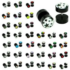 Used, 1 pair fake plugs Ø 10 mm fake plug tunnel earrings fake piercing for sale  Shipping to South Africa