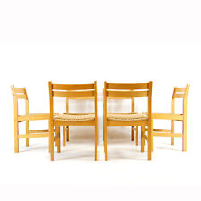 6 Retro Vintage Danish Paper Cord Dining Chairs Mid Century Modern 60s 70s Teak for sale  Shipping to South Africa