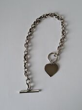 Sterling Silver Toggle Chain Heart Bracelet for sale  Shipping to South Africa