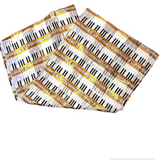 Usado, Cachecol piano teclas teclado música notas musicais preto sedoso ouro branco 13"x58" comprar usado  Enviando para Brazil
