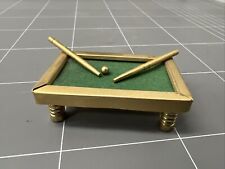 VINTAGE MINIATURE BRASS POOL TABLE BILLIARD CUE RETRO SNOOKER for sale  Shipping to South Africa