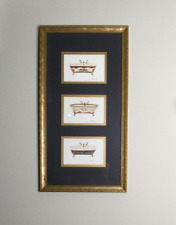Vintage Victorian Framed Matted Prints by Consuela Gamboa Three Roll-Top Bathtub, used for sale  Shipping to South Africa
