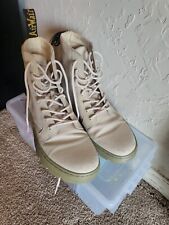 Size 9 Women Dr Doc Martens Cream leather Boots Beige  for sale  Shipping to South Africa