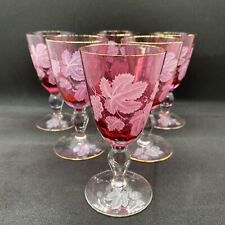 Stemmed cranberry cordial for sale  Apple Valley