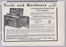 1906 Hammacher Schlemmer Vintage Ferramenta Publicitária e Banco de Trabalho Armário Hardware Carvalho Latão comprar usado  Enviando para Brazil