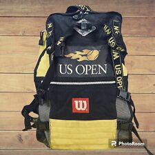 Mochila vintage Wilson US Open negra amarilla para gimnasio bolsa de tenis, usado segunda mano  Embacar hacia Argentina