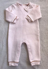 Ted Baker Girl Baby Grow All in One Pink Pram Suit Quilted Gold Piping 6-9 Month, used for sale  Shipping to South Africa