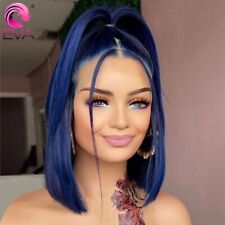 Perucas femininas de cabelo humano frente de renda curta reta osso azul Eva Hd peruca de renda comprar usado  Enviando para Brazil