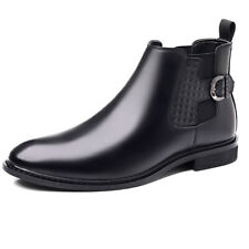 Botas de tornozelo masculinas de couro estilo britânico sapatos serrilhados bota de trabalho casual comprar usado  Enviando para Brazil