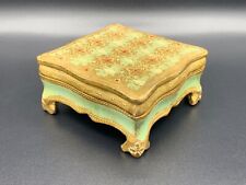 Usado, Caja de baratijas de joyería florentina italiana de colección pintada a mano oro dorada dorada segunda mano  Embacar hacia Argentina