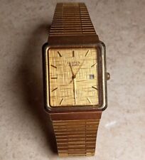Vintage Citizen relógio de quartzo masculino tom dourado mostrador quadrado 6010 - T15537  comprar usado  Enviando para Brazil