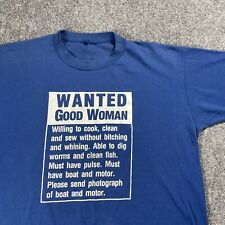 Camiseta Vintage Queria Uma Boa Mulher Deve Ter Motor de Barco Pesca Engraçada Extra Grande Anos 90 comprar usado  Enviando para Brazil